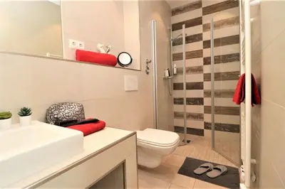 Ein Badezimmer in der Unterkunft Käptn Brass Appartement 06