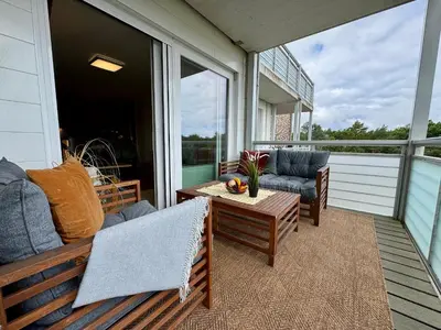Ein Balkon oder eine Terrasse in der Unterkunft Käptn Brass Appartement 14 Meeresbrise