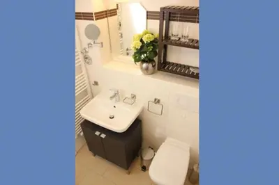 Ein Badezimmer in der Unterkunft Käptn Brass Appartement 15 Deichblick