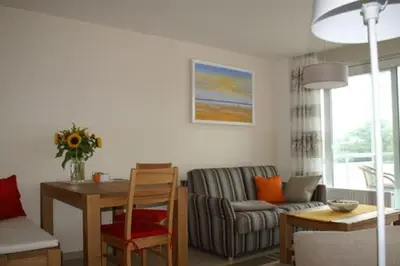 Ein Sitzbereich in der Unterkunft Käptn Brass Appartement 16