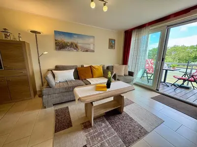 Ein Sitzbereich in der Unterkunft Käptn Brass Appartement 17 Ostseeperle