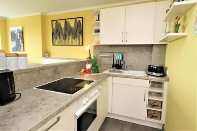 Küche/Küchenzeile in der Unterkunft Käptn Brass Appartement 22