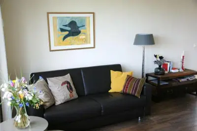 Ein Sitzbereich in der Unterkunft Käptn Brass Appartement 23 Düne 10