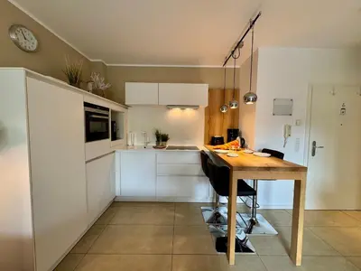 Küche/Küchenzeile in der Unterkunft Käptn Brass Villa 1 App 2 Wiesenweg