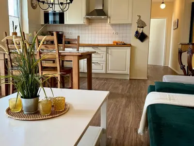 Küche/Küchenzeile in der Unterkunft Käptn Brass Villa 1 App 3 Strandgut