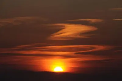 Blick auf den Sonnenuntergang/Sonnenaufgang von der Ferienwohnung aus oder aus der Nähe