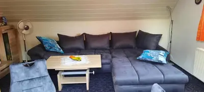 Ein Sitzbereich in der Unterkunft FeWo Wachsmuth