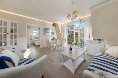 Ein Sitzbereich in der Unterkunft Villa Strandblick Zingst