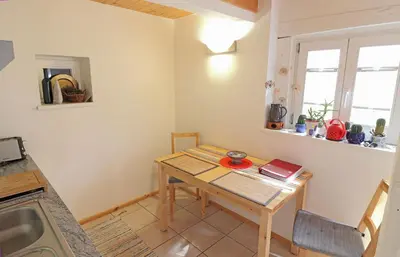 Ein Sitzbereich in der Unterkunft Ferienhaus- die KATE in Barth am Bodden