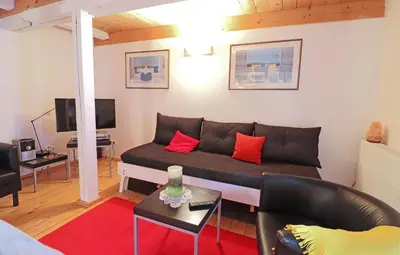 Ein Sitzbereich in der Unterkunft Ferienhaus- die KATE in Barth am Bodden