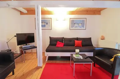 Ein Sitzbereich in der Unterkunft Ferienhaus- die KATE in Barth am Bodden