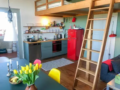 Küche/Küchenzeile in der Unterkunft Alter Bahnhof Bresewitz