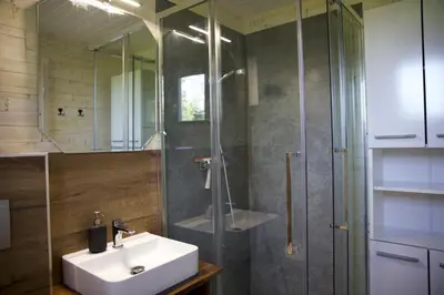 Ein Badezimmer in der Unterkunft Ostsee Tiny Haus Rotkehlchen