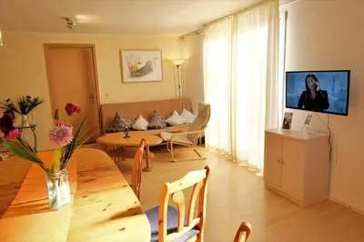 TV/Unterhaltungsangebot in der Unterkunft Ferienhaus 3 Zi im ART.Quartier