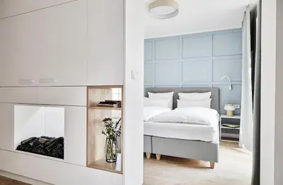 Ein Bett oder Betten in einem Zimmer der Unterkunft Strandglück Prerow