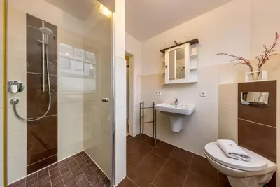 Ein Badezimmer in der Unterkunft Am Ostseestrand