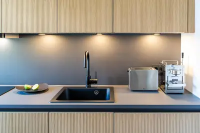 Küche/Küchenzeile in der Unterkunft Apartment Blausand
