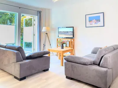 Ein Sitzbereich in der Unterkunft Alter Schwede Haus 2