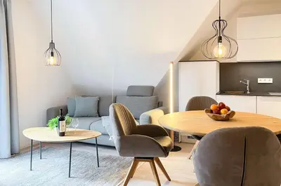 Ein Sitzbereich in der Unterkunft Düne 7 Apartment 7 05