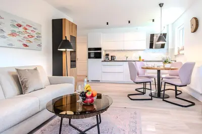 Küche/Küchenzeile in der Unterkunft Düne 7 Apartment 7A 04