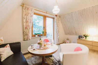 Ein Sitzbereich in der Unterkunft Haus an der Tanne