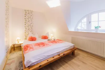 Ein Bett oder Betten in einem Zimmer der Unterkunft Haus an der Tanne