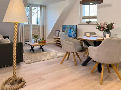 Ein Sitzbereich in der Unterkunft Düne 7 Apartment 7A 06