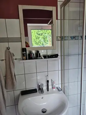 Ein Badezimmer in der Unterkunft Ferienwohnung 2 Am Park