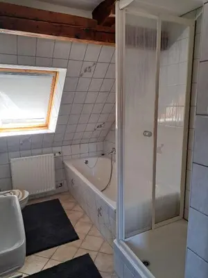 Ein Badezimmer in der Unterkunft Ferienwohnung Feldblick