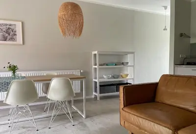 Ein Sitzbereich in der Unterkunft Ferienwohnung DREI Hof Himmelgrün