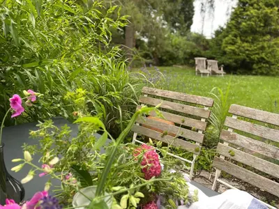 Ein Garten an der Unterkunft Ferienwohnung DREI Hof Himmelgrün
