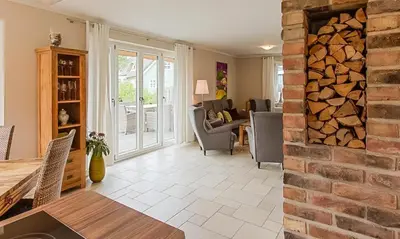 Ein Sitzbereich in der Unterkunft Schmugglerhus