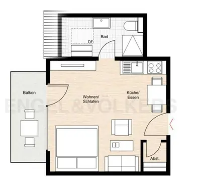 Grundriss der Unterkunft Kleine Oase - Haus Meer Whg13