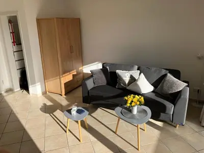 Ein Sitzbereich in der Unterkunft Kleine Oase - Haus Meer Whg13