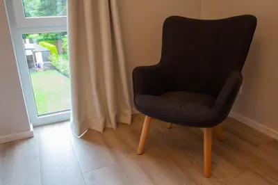 Ein Sitzbereich in der Unterkunft Seehaus-Zingst
