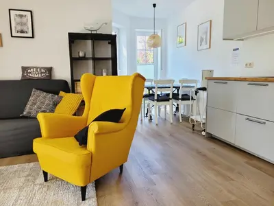 Küche/Küchenzeile in der Unterkunft Haus Seeschwalbe, Whg 2