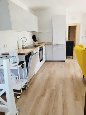 Küche/Küchenzeile in der Unterkunft Haus Seeschwalbe, Whg 2