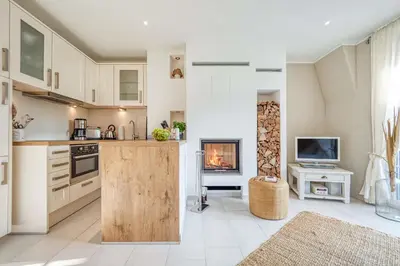 Küche/Küchenzeile in der Unterkunft Strandappartement Wieck Nr 4