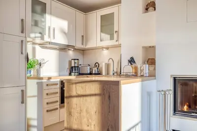 Küche/Küchenzeile in der Unterkunft Strandappartement Wieck Nr 4