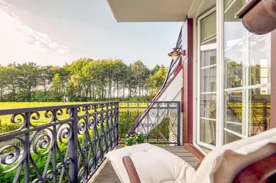 Ein Balkon oder eine Terrasse in der Unterkunft Strandappartement Wieck Nr 4