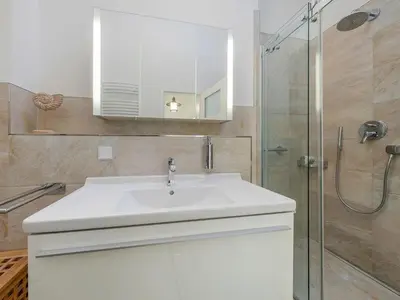Ein Badezimmer in der Unterkunft Villa Deigraf-Whg 9 Niehagen