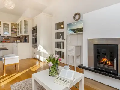 Ein Sitzbereich in der Unterkunft Villa Deigraf-Whg 9 Niehagen