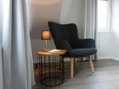 Ein Sitzbereich in der Unterkunft Ferienhaus Strandnah