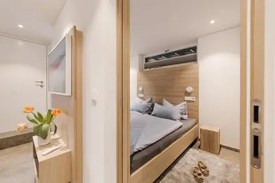 Ein Bett oder Betten in einem Zimmer der Unterkunft Refugium zum Hohen Ufer 