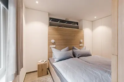 Ein Bett oder Betten in einem Zimmer der Unterkunft Refugium zum Hohen Ufer 