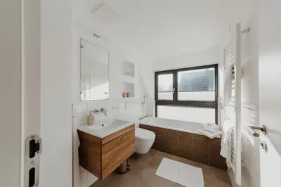 Ein Badezimmer in der Unterkunft SandDorn 1 und 2