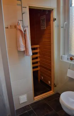 Ein Badezimmer in der Unterkunft Ferienhaus am Bodden