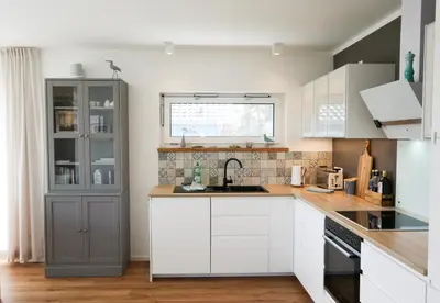 Küche/Küchenzeile in der Unterkunft Ferienhaus Redensee