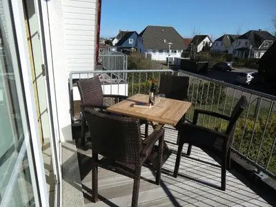 Ein Balkon oder eine Terrasse in der Unterkunft Ferienwohnung Sünnenkringel 58