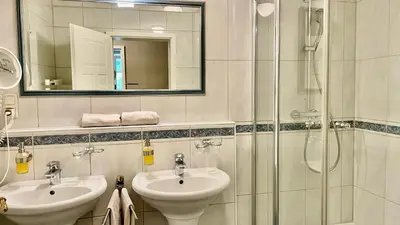 Ein Badezimmer in der Unterkunft Haus Strandgut FW 1